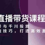 (13848期)抖音直播带货课程,视频起号与千川投放,话术塑造技巧,打造高效直播间