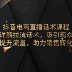 (13846期)抖音电商直播话术课程,详解拉流话术,吸引观众,提升流量,助力销售转化