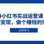 (13841期)2024小红书实战运营课,起号到变现,做个赚钱的博主
