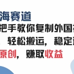(13823期)手把手教你复制外国视频,轻松搬运,蓝海赛道稳定通过原创,赚取收益
