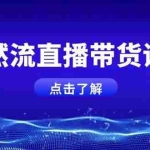 (13809期)自然流直播带货课程,结合微付费起号,打造运营主播,提升个人能力
