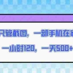 (13785期)你只管截图,一部手机在家做,一小时120,一天500+