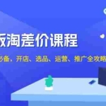(13871期)2024版淘差价课程,无货源电商新手必备,开店、选品、运营、推广全攻略