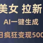 (13866期)美女暴力拉新,通过AI一键生成,单日疯狂变现5000+,纯小白一学就会!