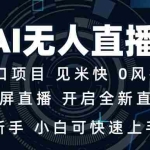 (13893期)AI无人直播技术 单日收益1000+ 新手,小白可快速上手