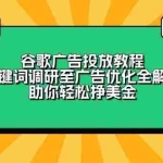 (13922期)谷歌广告投放教程:关键词调研至广告优化全解析,助你轻松挣美金