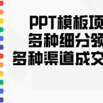 (13942期)PPT模板项目,多种细分领域,多种渠道成交方式,实操教学