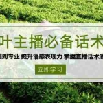 (13961期)茶叶 主播必备话术课 从0基础到专业 提升语感表现力 掌握直播话术底层逻辑
