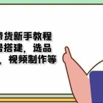 (13958期)短视频带货新手教程:涵盖账号搭建,选品,文案提取,视频制作等