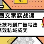 (13989期)朋友圈文案实战课:从聊天技巧到广告写法,打造高效私域成交