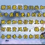 (14047期)前期只需投资10元加入,日入几千甚至更多的全新项目。每天被动加微信好…