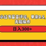 (14044期)小红书评论单条0.5元,日入300+,无上限,详细操作流程