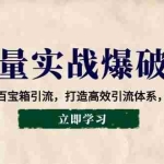 (14039期)流量实战爆破营:企微爆粉、百宝箱引流,打造高效引流体系,月增收万元