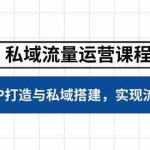 (14137期)私域流量运营课程,个人IP打造与私域搭建,助力学员实现流量变现