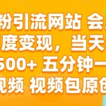 (14129期)S粉引流网站 会员制度变现,当天收益500+ 五分钟一个视频 视频包原创