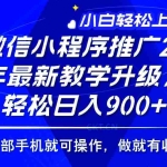 (14084期)2025年微信小程序推广,最新教学升级,轻松日入900+,小白宝妈轻松上手…