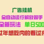 (14150期)广告挂机 全自动运行 单机500+ 可批量复制 玩法简单 小白新手上手简单 …