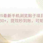 (14197期)2025手机浏览帖子单机日30+,提现秒到账,可矩阵操作