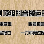 (14187期)抖音短剧纯搬运玩法,三重变现,账号包回收,账号报白一刀不剪过原创