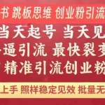 (14222期)小红书 巧用跳板思维 每日暴力引流400+精准创业粉 小白福音 效果拉满…