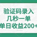 (14221期)验证码录入,几秒一单,单日收益200+