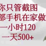 （14248期）你只管截图，一部手机在家做，一小时120，一天500+