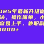 (14367期)2025年最新升级微信小程序玩法,操作简单,小白、宝妈都容易上手,兼职副业单日轻松1000+