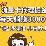 (14348期)流量卡代理掘金,0门槛,每天躺赚3000+,多种推广渠道,新手小白轻松上手