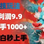 (14335期)黑科技玩法,一单利润9.9,一天到手1000+,新手小白秒上手