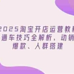 (14389期)2025淘宝开店运营教程更新,直通车技巧全解析,动销、爆款、人群搭建