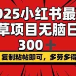 (14375期)2025小红书最强种草项目,无脑日入300+,复制粘帖即可,多劳多得