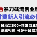 (14432期)交友平台暴力截流创业粉玩法,知识付费新人引流必修课,日稳定300+精准…