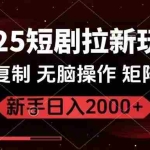 (14429期)2025短剧拉新玩法,无需注册登录,无限0撸,无脑批量操作日入2000+