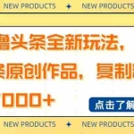 (14503期)AI撸头条全新玩法,3分钟一条原创作品,复制粘贴月入7000+