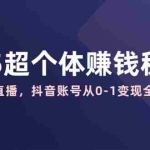 (14497期)2025超个体赚钱秘籍:不画饼的直播,抖音账号从0-1变现全攻略