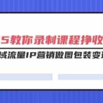 (14486期)2025教你录制课程挣收益项目,私域公域流量IP营销做图包装变现全攻略