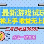 (14529期)轻松日入500+,小游戏试玩,轻松上手,收益无上限,实现睡后收益!