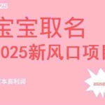 (14593期)2025新风口项目宝宝取名,0成本高利润,附保姆级教程,月入过万不是梦