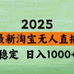 (14125期)淘宝无人直播带货,日入多张,不违规不封号,独家技术,操作简单