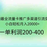 (14126期)2025全网最全流量卡推广多渠道引流变现模式,小白轻松月入20000+