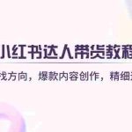 (14142期)小红书达人带货教程:精准定位找方向,爆款内容创作,精细运营提升