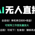 （14179期）24小时自动带货！AI无人直播副业日赚800+，轻资产创业首选