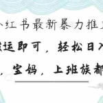 （14251期）小红书暴力推文，小白宝妈均可做，日入300＋