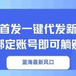 (14183期)蓝海最新风口,全网首发一键代发新模式!绑定账号即可躺赚