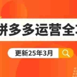 （14184期）拼多多运营全攻略：从0到日销千单,爆款内功+付费推广+黑科技(更新25年3月)