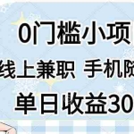 （14316期）0门槛副业，线上兼职，日入300+，有手机即可