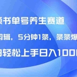 （14283期）DeepSeek+既梦做养生书单号，条条爆款5分钟1条，轻松日入1000+