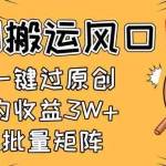 (14282期)2025短剧搬运风口!复制粘贴AI一键过原创,单月收益3W+,新手可矩阵放…