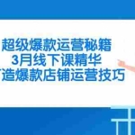 （14274期）超级爆款运营秘籍，3月线下课精华，打造爆款店铺运营技巧