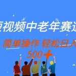 （14399期）短视频中老年赛道，操作简单，多平台收益，无脑搬运日入500+